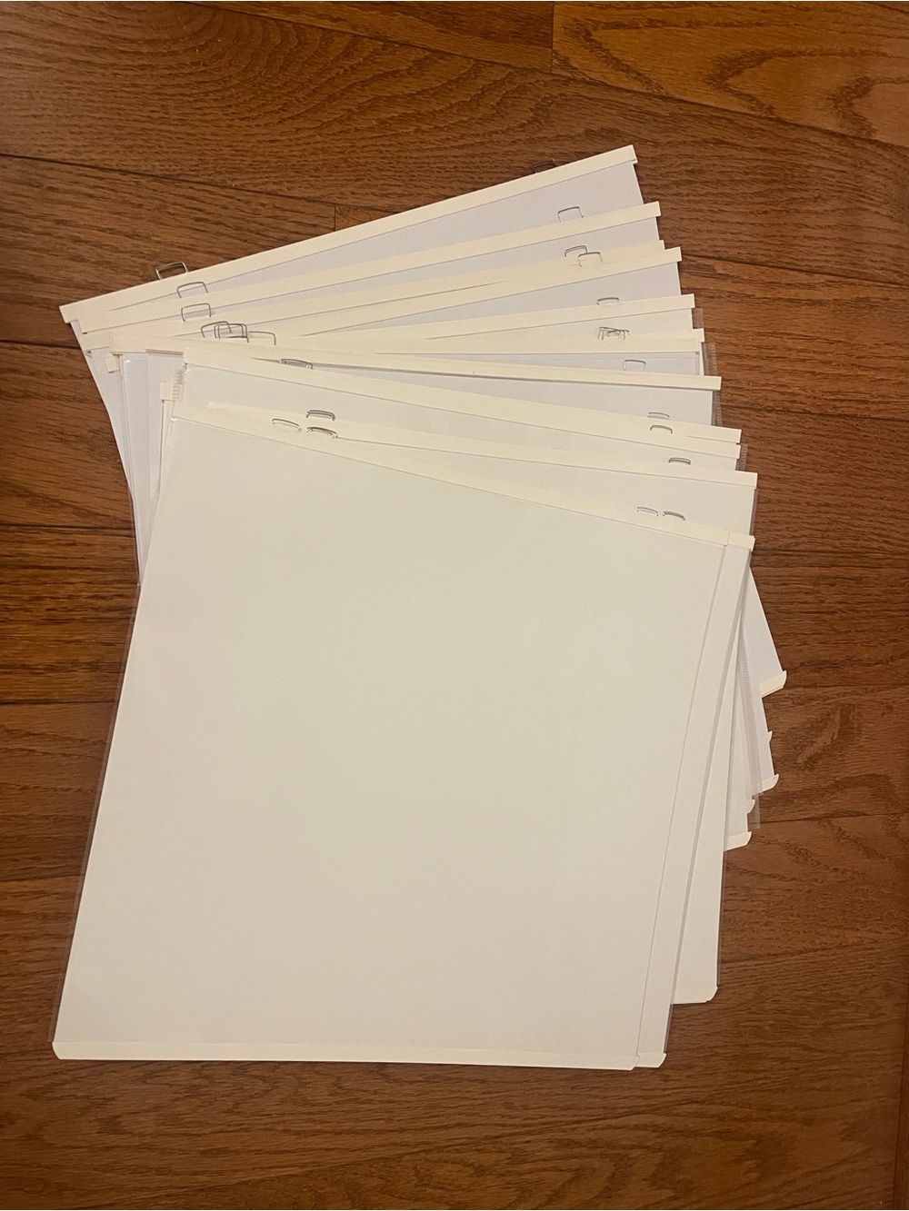 20 Strap Hinge 12"x12" White Scrapbook Refill Pages, 14 Plastic Sheet Protectors